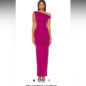 Chyna Asymmetrical Maxi Dress in Plum